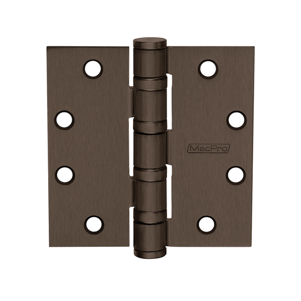 McKinney MPB99-5x4-1/2-US32D-NRP Full Mortise MacPro Heavy Weight Ball Bearing Hinge, Five Knuckle, Non Removable Pin, 630 Satin Stainless Steel Finish