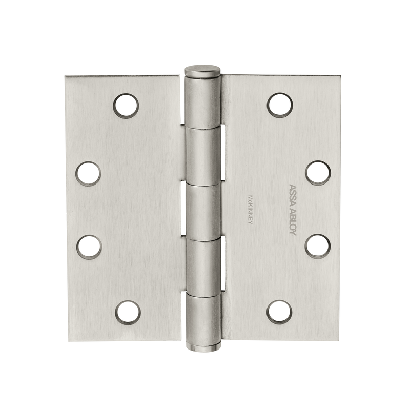 McKinney T2314-4-1/2x4-1/2 Full Mortise Standard Weight Plain Bearing Hinge, Five Knuckle - US32D-630 Satin Stainless Steel