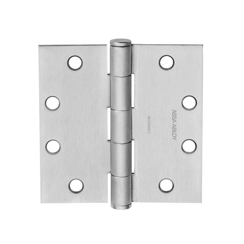 McKinney T2714-3-1/2x3-1/2 Full Mortise Standard Weight Plain Bearing Hinge, Five Knuckle - US26D-626 Satin Chrome