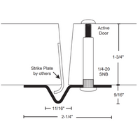 NGP 1390SP Steel Security Astragal, With Sex Bolts For 1 3/4" Thick Door, Galvanneal Prime Coat Finish
