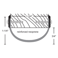 NGP 14RA-1 3/4 Door Bottom Seal-Astragal [1] Pcs, With Reinforced Neoprene, Anodized Aluminum
