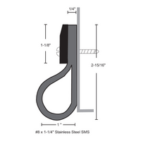 NGP 81369NMILL Overhead Door Bottom, Neoprene Seal, Mill Aluminum