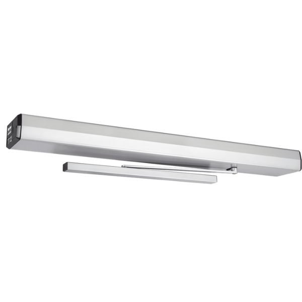Norton 6211-689 low energy door operator in aluminum finish with slide track and rigid arm