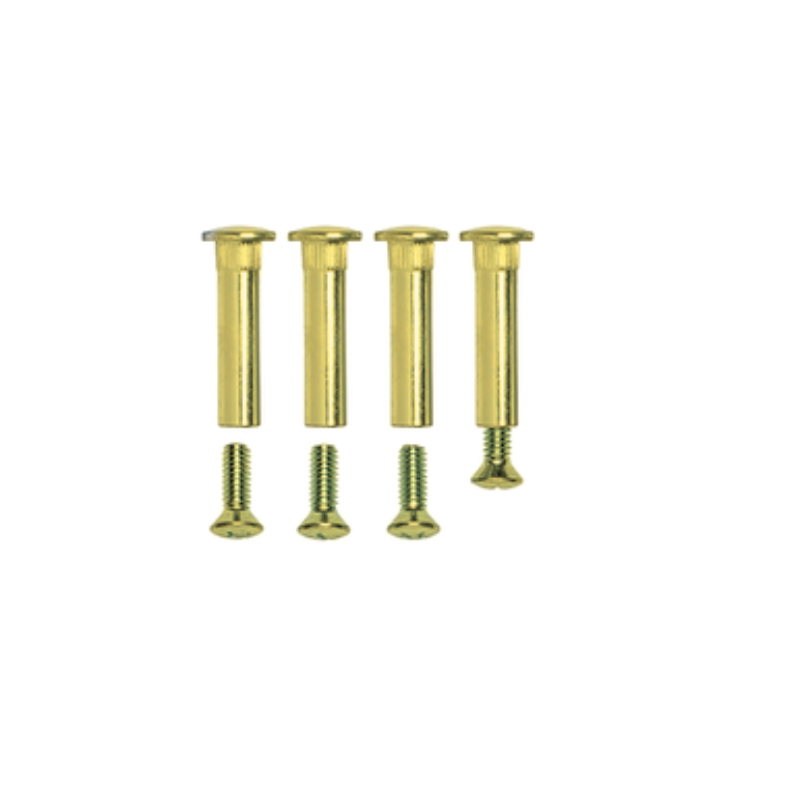 Norton SNB-134-38-696 Sex Nuts & Bolts 4 Per Pack, 1-3/4 Inch Doors, Satin Brass Painted
