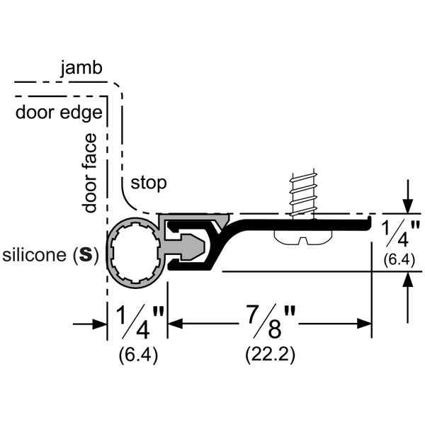 Pemko 303DS-96 Standard Perimeter Gasketing Silicone Dark Bronze Aluminum dimensions