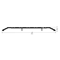 Pemko 2548BSP saddle threshold profile, 8" wide x 1/2" high, Black Suede Powder Coat finish