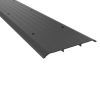 Pemko 2548BSP saddle threshold, 8" wide, 1/2" high, Black Suede Powder Coat finish, ribbed aluminum