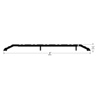 Pemko 2549BSP saddle threshold, 9" wide x 1/2" high, Black Suede Powder Coat, ribbed profile diagram