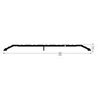 Pemko 2550BSP saddle threshold, 10" wide x 1/2" high, ribbed top, Black Suede Powder Coated finish