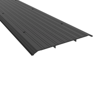 Pemko 2550BSP saddle threshold, 10" wide, 1/2" high, Black Suede powder coated fluted aluminum with screw holes