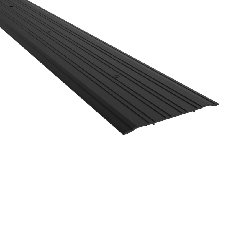 Pemko 272BSP saddle threshold, black suede powder coat, fluted aluminum with countersunk screw holes