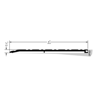 Pemko 2746X6BSP saddle threshold profile diagram, 6" width, 1/4" height, Black Suede Powder Coat finish