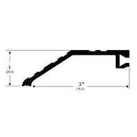 Pemko 566A Offset Half Saddle Threshold, 3 In Width, 1 In Height Offset, Mill Finish Aluminum