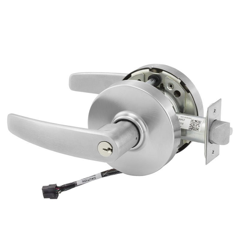 Sargent RX-10XG04-LB-US26D storeroom cylindrical lock, satin chrome, request-to-exit lever with keyed cylinder