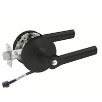 Sargent RX-10XG04-LMB-BSP black storeroom cylindrical lock, LMB lever, keyed, request-to-exit with wire harness