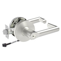 Sargent RX-10XG05-LMW-12V US26D satin chrome cylindrical entrance lever lock with Request to Exit, keyed, LMW lever
