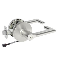 Sargent RX-10XG05-LND-24V US26D satin chrome cylindrical entrance lock with LND lever, keyed, request to exit