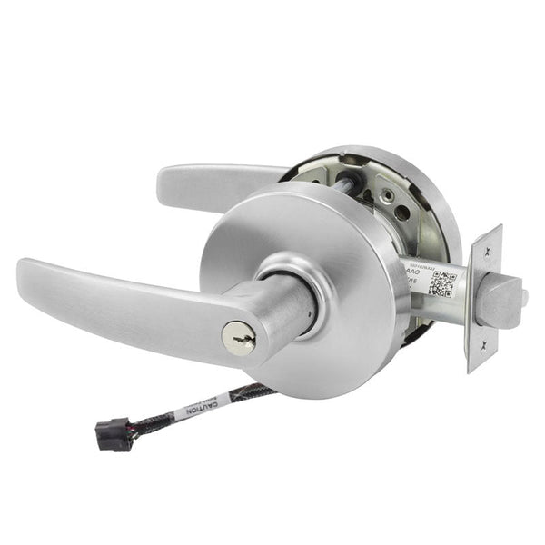 Sargent RX-10XG37-LB-12V-US26D classroom cylindrical lock, satin chrome, LB lever, request to exit wiring