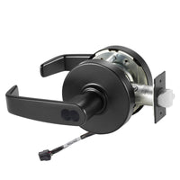 Sargent 70-RX-10XG04-LL-24V BSP black storeroom cylindrical lock, request to exit, SFIC less core, LL lever