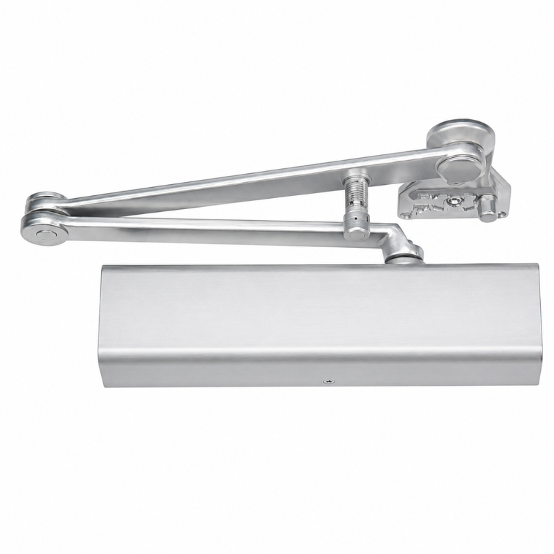 Norton CLP8501R-689 CloserPlus surface door closer, ramp parallel arm, aluminum painted finish, plastic cover