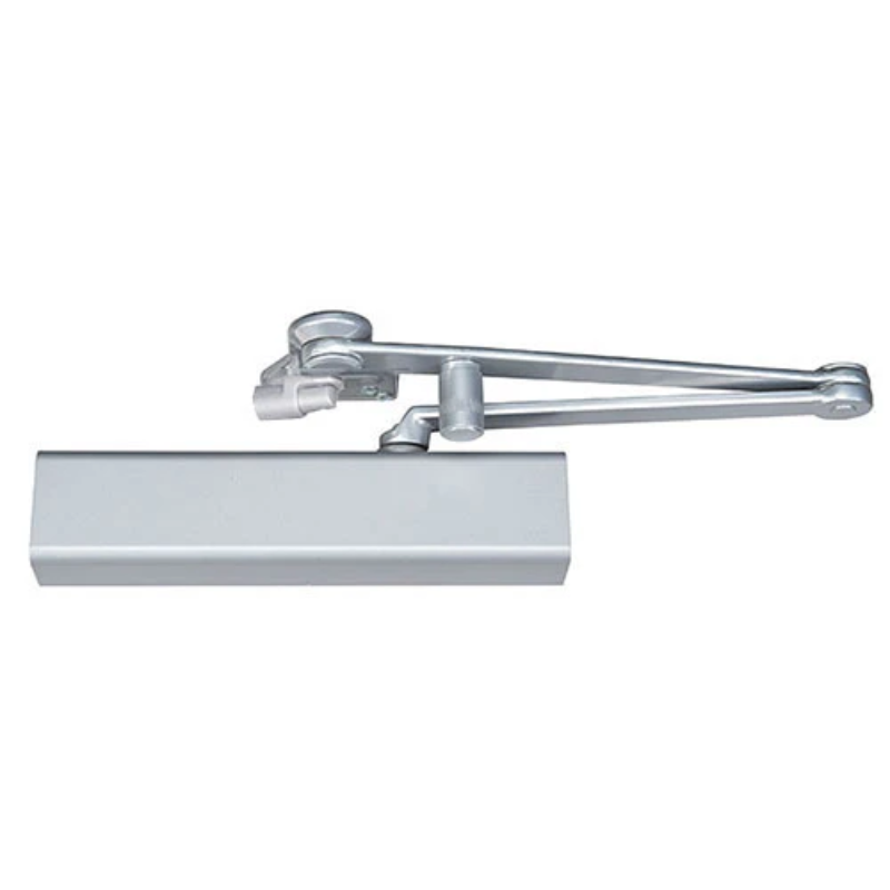 Norton CPS8501-T-689 surface mounted door closer, dead stop thumbturn parallel arm, aluminum painted finish