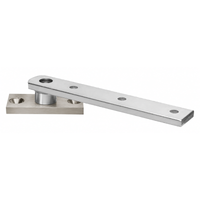 Rixson 128-3/4-LTP center hung pivot set less top pivot in US19 satin nickel finish with mounting arm and base plate