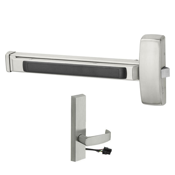 Sargent 55-56-8874-E-ETL-24V-US32D Electrified Rim Exit Device, Fail Secure, ETL, 24V, Power Off Locks Lever, Remote Latch Retraction, Request To Exit, 24-32" Bar, Stainless Steel