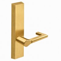 SARGENT 710-ETND dummy lever trim for 80 Series exit devices, US4 satin brass with rectangular escutcheon