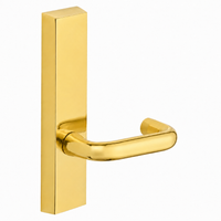 SARGENT 715-8-ETJ exit device trim, J lever passage set, polished brass US3, rectangular escutcheon