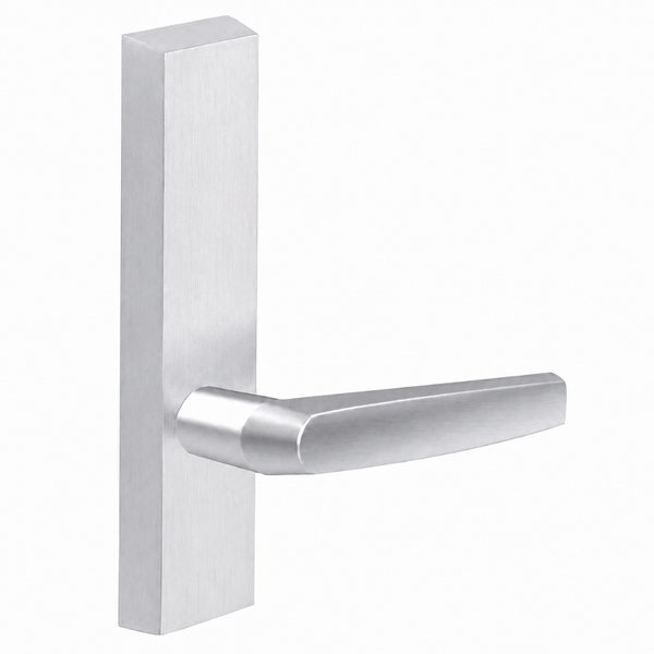 SARGENT 715-8-ETMJ exit device trim with MJ lever, satin chrome US26D, rectangular escutcheon, non-keyed