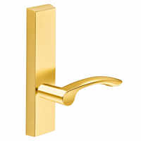 SARGENT 715-8-ETMV exit device trim with MV lever, US3 polished brass, rectangular escutcheon, non-keyed