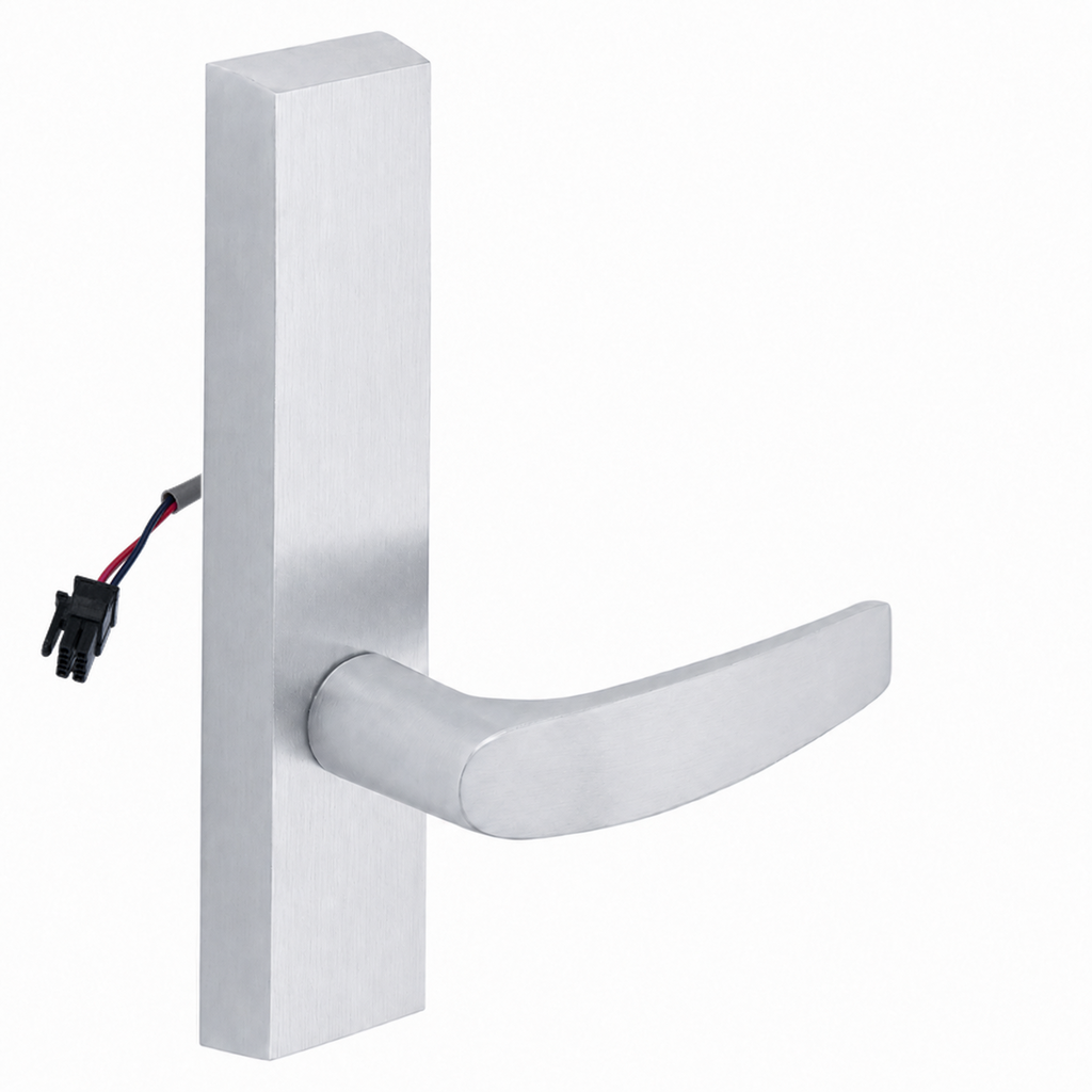 SARGENT 773-8-ETB-24V electrified exit device trim, B lever on rectangular escutcheon, satin chrome US26D