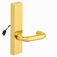 SARGENT 773-8-ETJ-24V-US3 electrified exit trim with J lever, polished brass, rectangular escutcheon