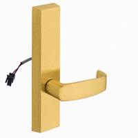 SARGENT 773-8-ETL-24V US4 electrified exit trim with L lever, satin brass rectangular escutcheon