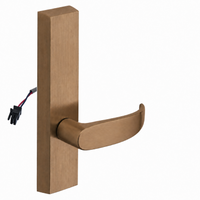 SARGENT 773-8-ETP-12V-US10 electrified exit device trim with P lever, satin bronze finish, rectangular escutcheon