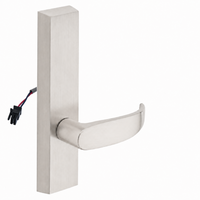 SARGENT 773-8-ETP-12V-US15 electrified exit trim with P lever, satin nickel finish, rectangular escutcheon