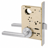 Sargent 8215-LNMD US32D satin stainless passage mortise lock, MD lever, LN round rose, field reversible