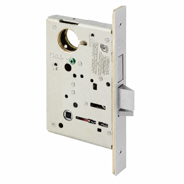 Sargent 8241 US26D mortise lock body, classroom security function, double cylinder with deadbolt, satin chrome