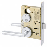 Sargent 8265-LNMD privacy bedroom/bath mortise lock, MD lever, LN rose, US26 bright chrome finish