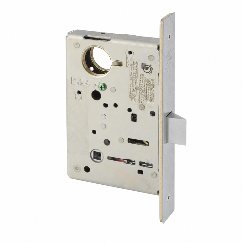 Sargent 8265 US26D satin chrome privacy bedroom/bath mortise lock body, non-keyed with latch and faceplate