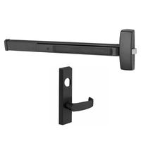 Sargent 8804-G-ETL-BSP-LC rim exit device in black finish with ETL lever trim, night latch, less cylinder