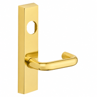 SARGENT LC-704-ETJ-US3 exit device trim, polished brass escutcheon with J lever, less cylinder
