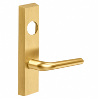 SARGENT LC-704-ETME-US4 exit device trim with ME lever, satin brass rectangular escutcheon, less cylinder