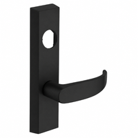 SARGENT LC-706-8-ETP BSP exit device lever trim, black suede finish, rectangular escutcheon less cylinder