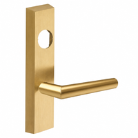 SARGENT LC-713-8-ETMI-US4 exit device trim, satin brass rectangular escutcheon with MI lever, less cylinder