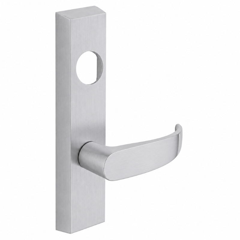 SARGENT LC-713-8-ETP-US26D exit device trim with P lever, satin chrome rectangular escutcheon, less cylinder