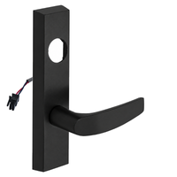 SARGENT LC-775-8-ETB BSP black electrified ET lever trim with rectangular escutcheon and wiring lead