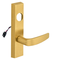 SARGENT LC-776-8-ETB-24V-US4 electrified ET trim lever in satin brass, rectangular escutcheon, less cylinder