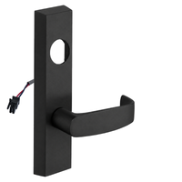 SARGENT LC-776-8-ETL-12V-BSP electrified ET lever trim in black suede powder coat with rectangular escutcheon
