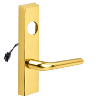SARGENT LC-776-8-ETME-12V-US3 electrified ET trim lever in polished brass, rectangular escutcheon less cylinder
